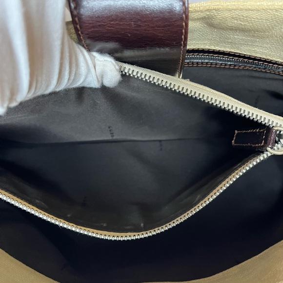 Fendi Baguette FF Zuchinno Hobo Shoulder Bag Ivory/Beige Vintage *Rare* - Picture 9 of 11